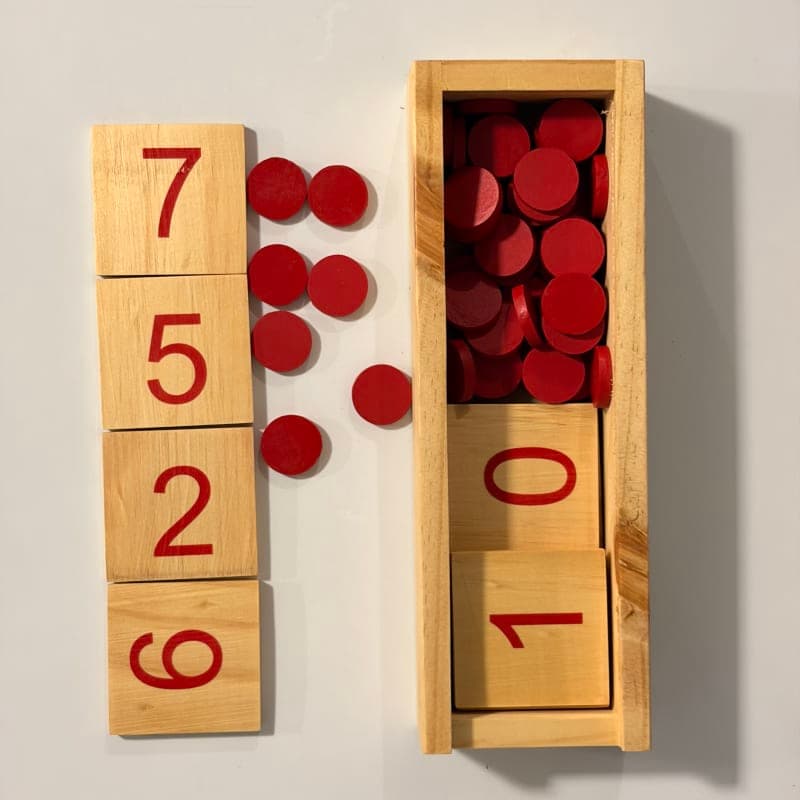 Números y Contadores Montessori de Madera