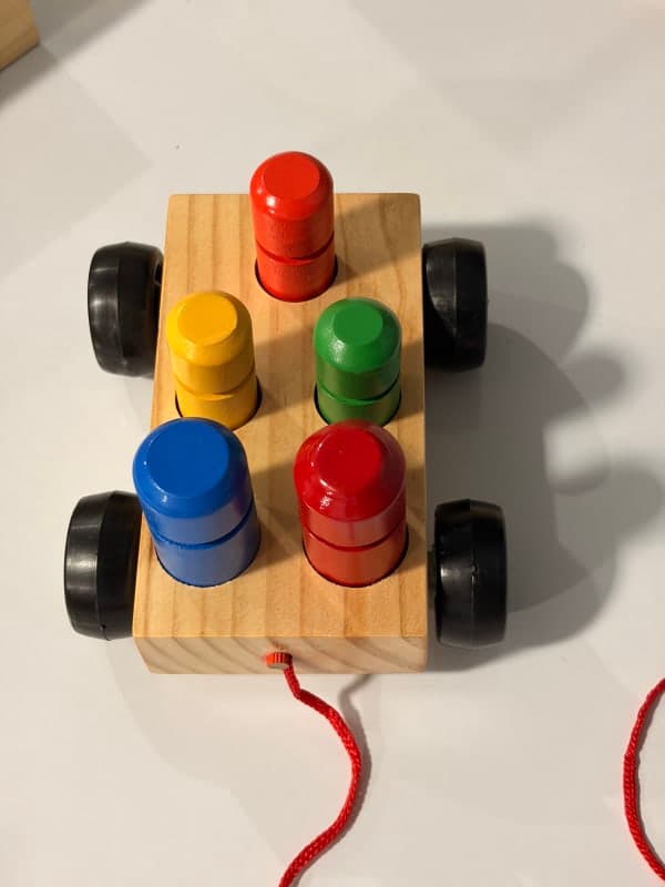 Carrito de Arrastre con Pasajeros Encajables | Autobús de Madera Montessori | 2 en 1 — Imagen 1