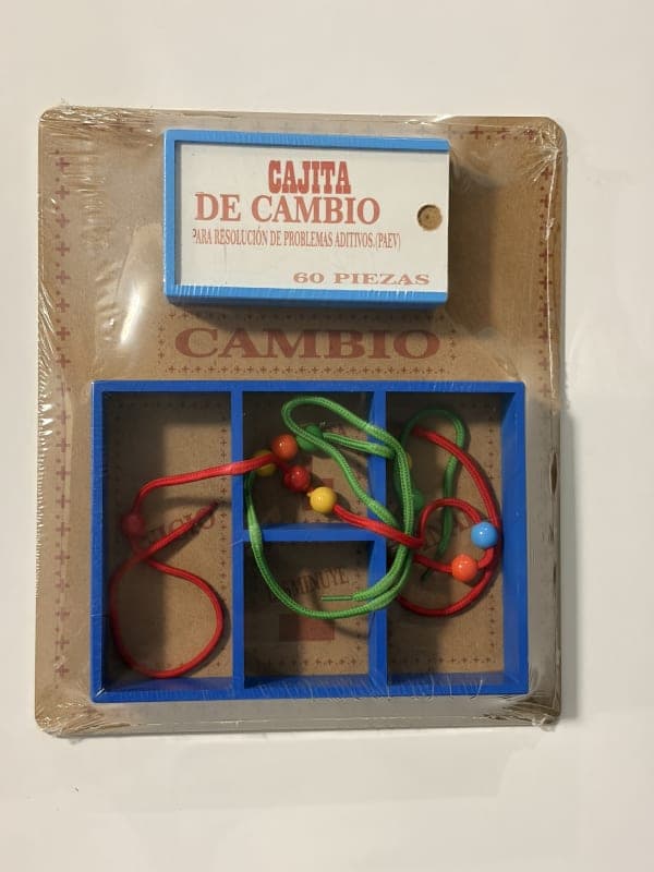 Cajita de Cambio PAEV de Madera (60 piezas) | Material Didáctico para Resolución de Problemas Matemáticos — Imagen 1